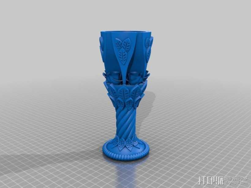 玫瑰酒杯 3D打印模型渲染图