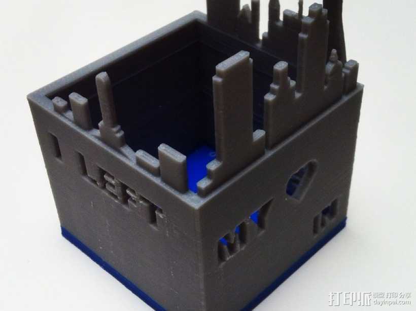 旧金山城市轮廓笔筒 3D打印模型渲染图