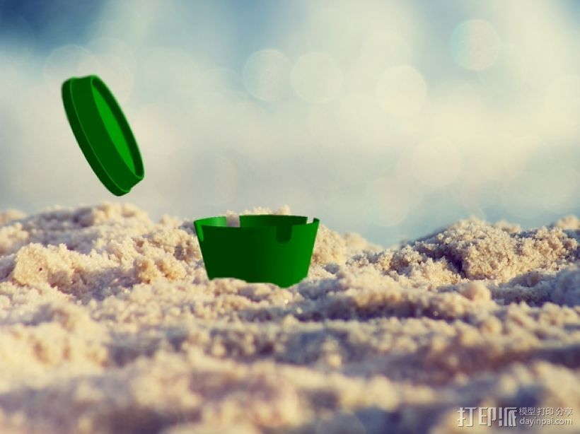 沙滩烟灰缸 3D打印模型渲染图
