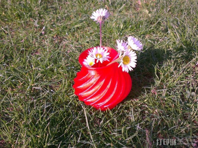 迷你圆形花瓶 3D打印模型渲染图
