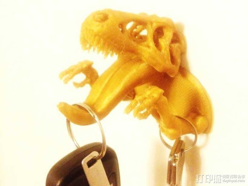 恐龙形钥匙挂钩 3D打印模型渲染图