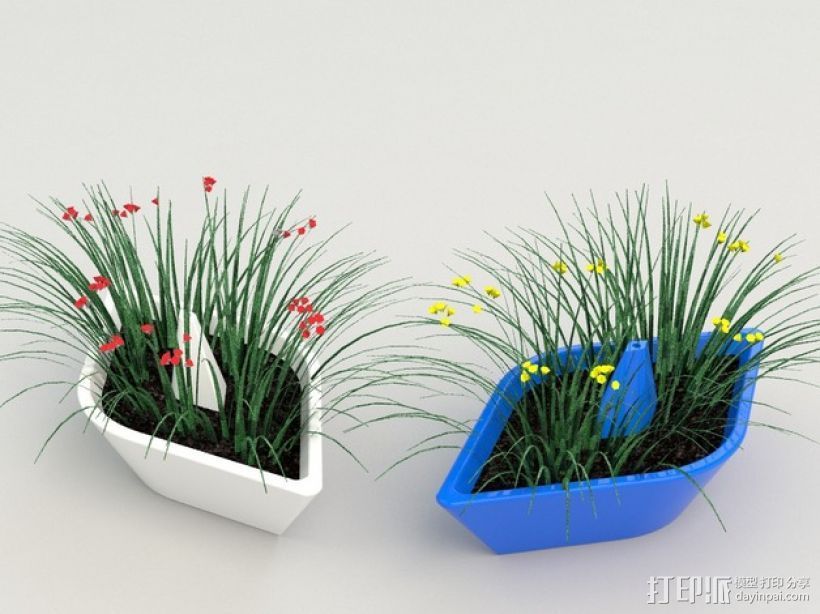 迷你可爱花盆 3D打印模型渲染图