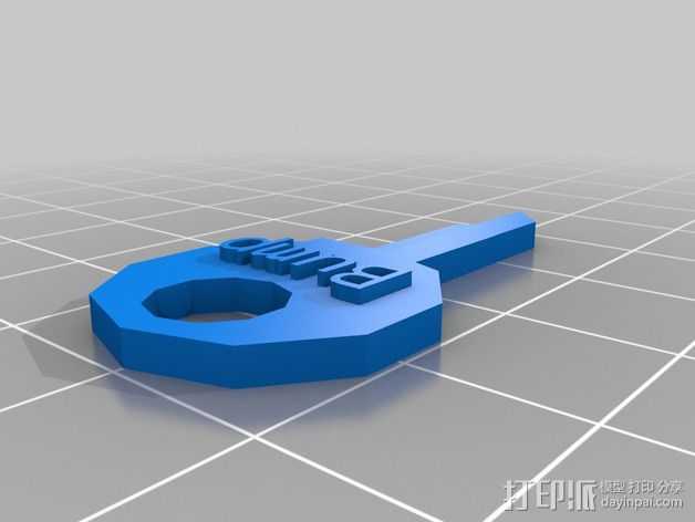 定制化钥匙 3D打印模型渲染图