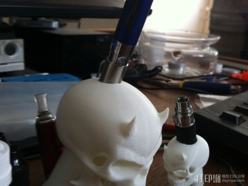 骷髅头电子香烟套件 3D打印模型渲染图
