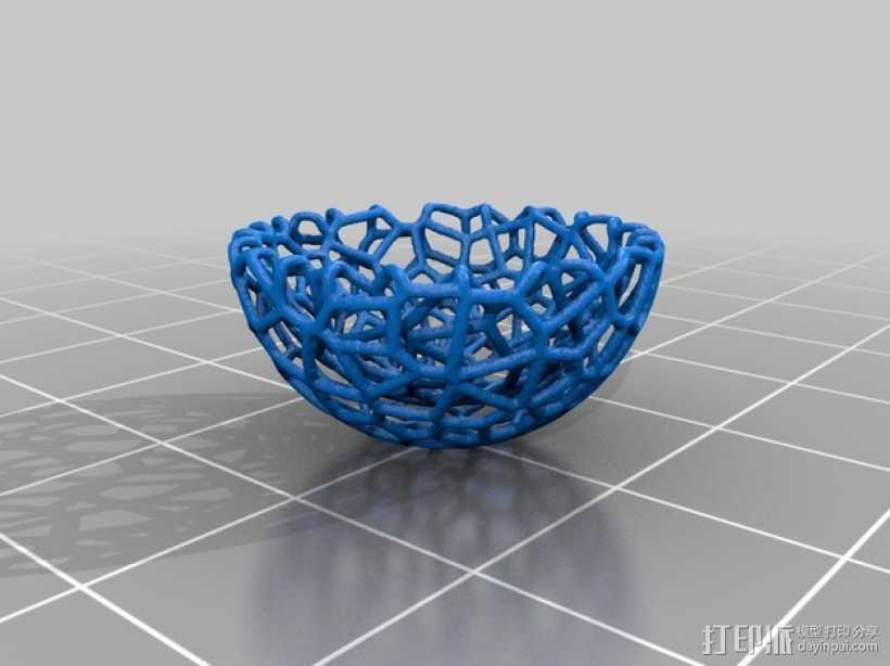 多边形镂空果盘 3D打印模型渲染图