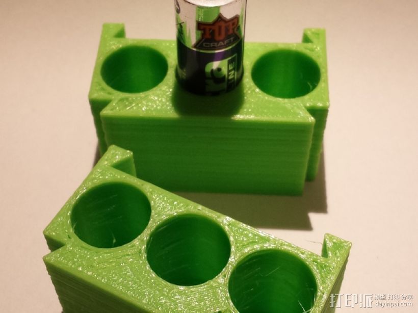 AA模块化电池盒 3D打印模型渲染图