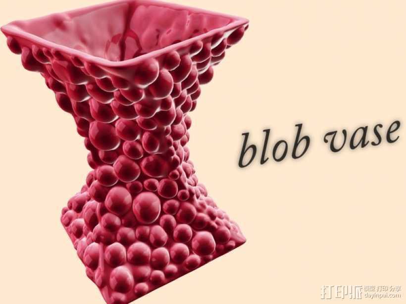 个性化Blobz花瓶 3D打印模型渲染图
