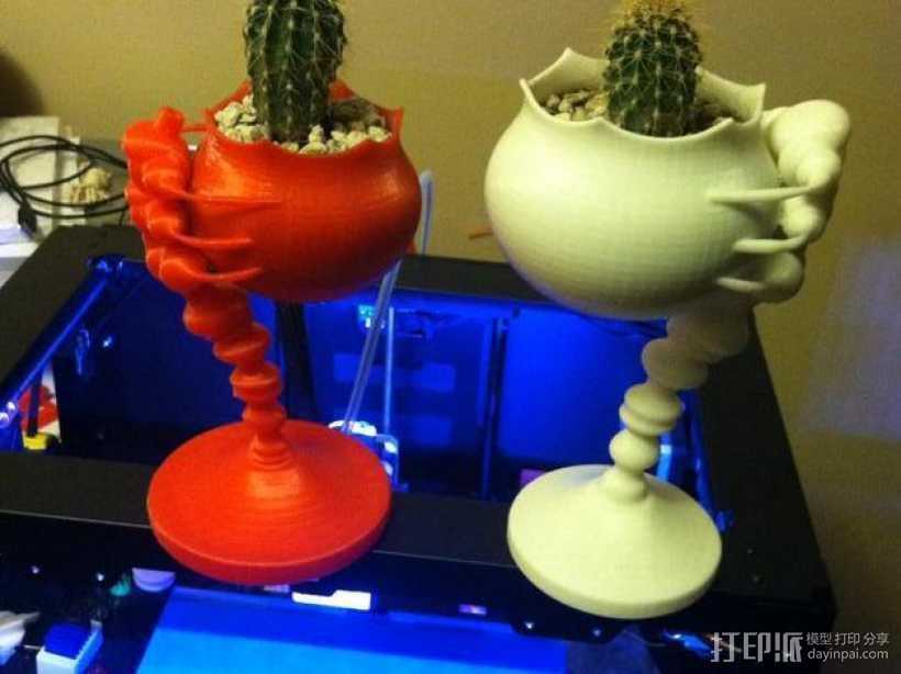 个性化花盆 3D打印模型渲染图