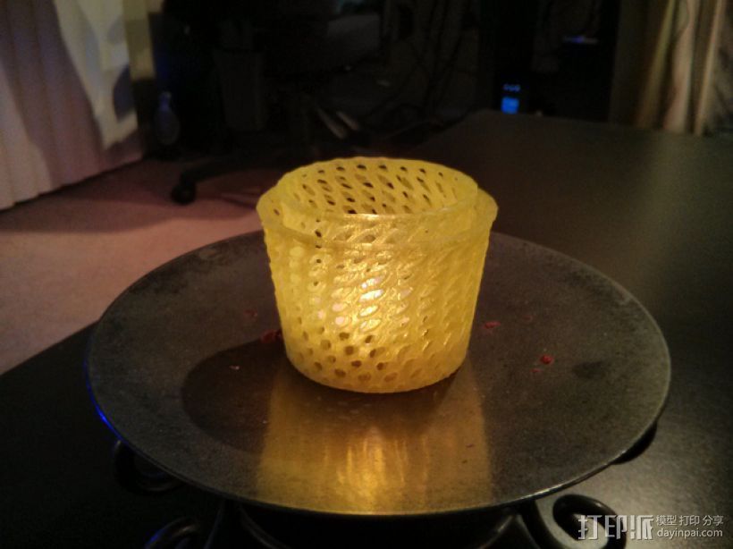 双层茶蜡灯罩 3D打印模型渲染图