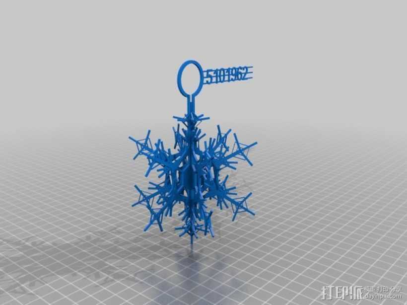 3D立体雪花 装饰品 3D打印模型渲染图