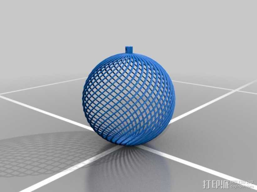 镂空小球 装饰品 3D打印模型渲染图