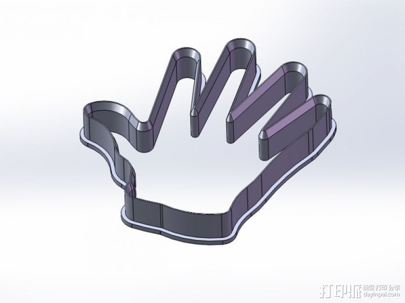 手掌 饼干制作模具 3D打印模型渲染图