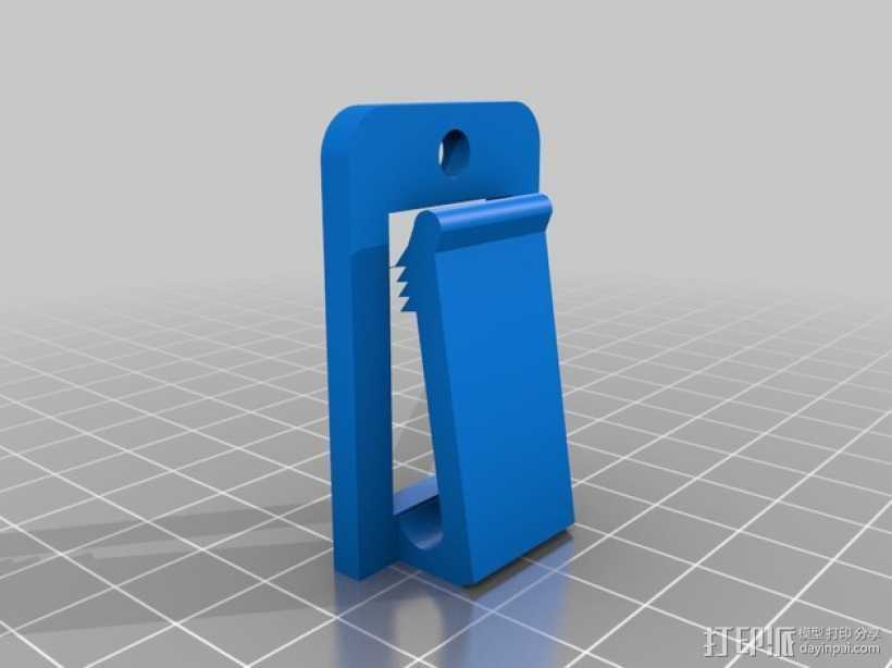 跑步机安全钥匙夹 3D打印模型渲染图