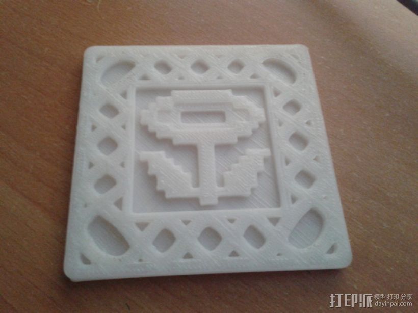 8-bit游戏杯垫 3D打印模型渲染图