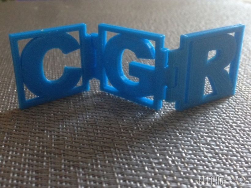 字母铰链 3D打印模型渲染图