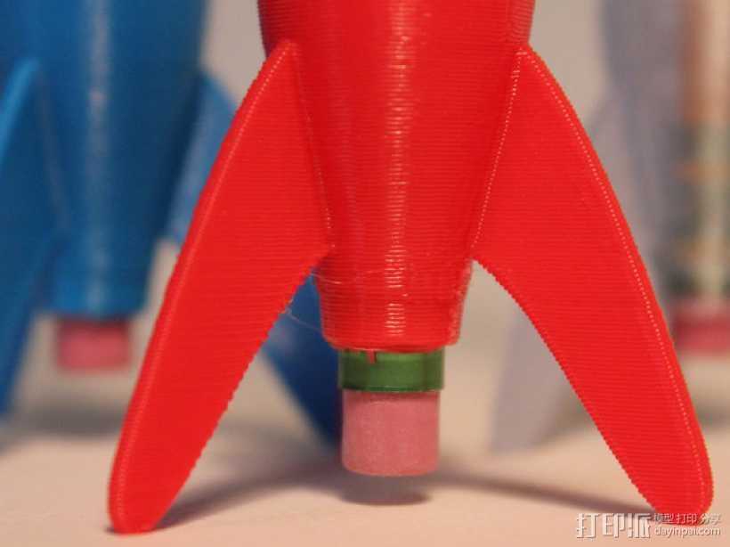 火箭形铅笔套 3D打印模型渲染图