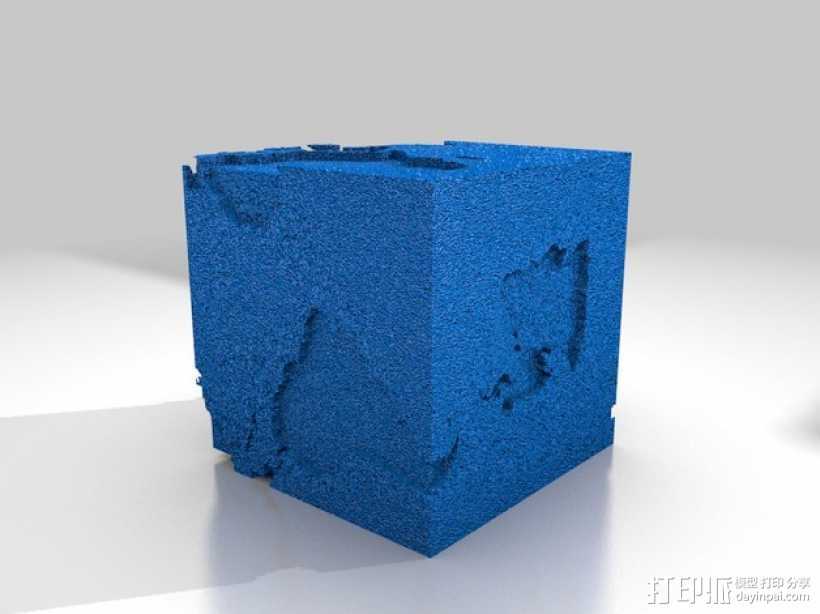 立方体地球模型 3D打印模型渲染图