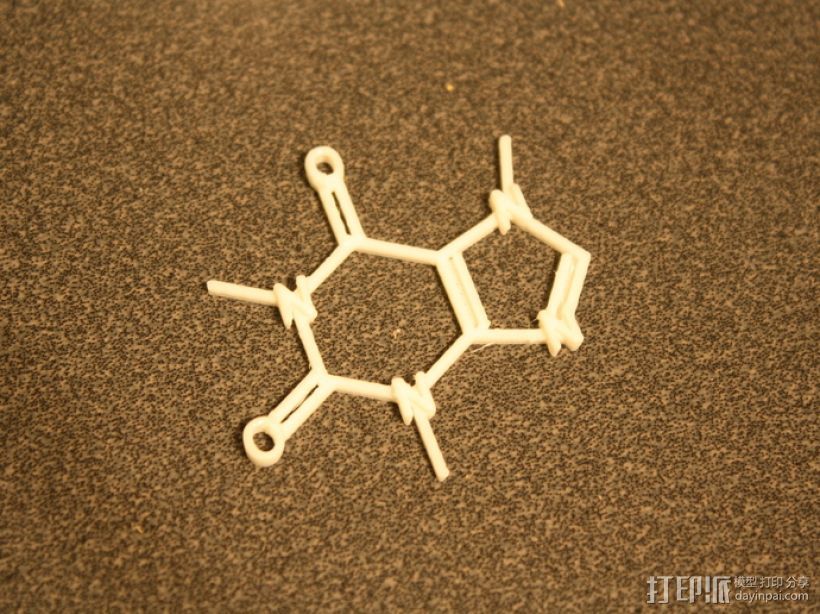 咖啡因分子模型 3D打印模型渲染图