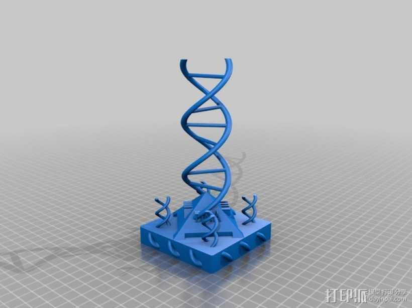 双螺旋DNA分子模型 3D打印模型渲染图