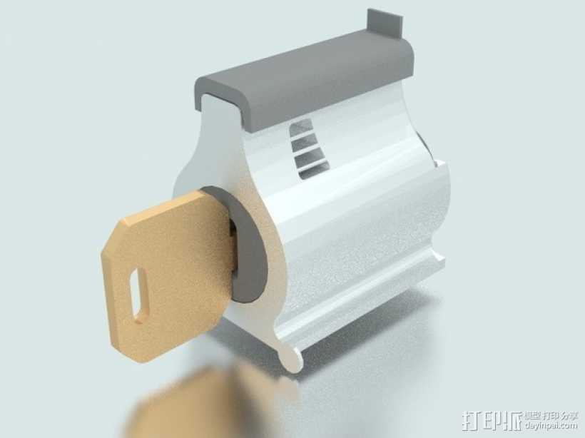 弹子锁 3D打印模型渲染图