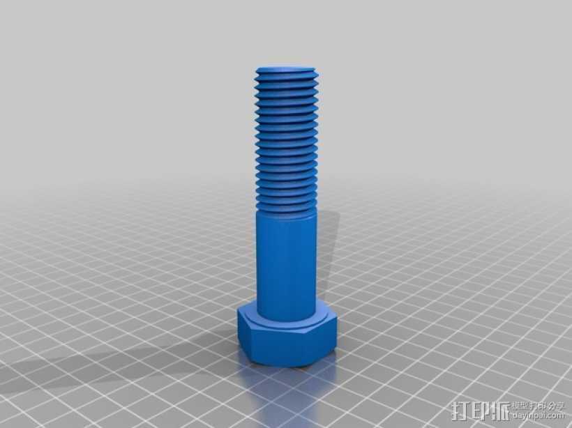 M20螺丝钉和螺母 3D打印模型渲染图