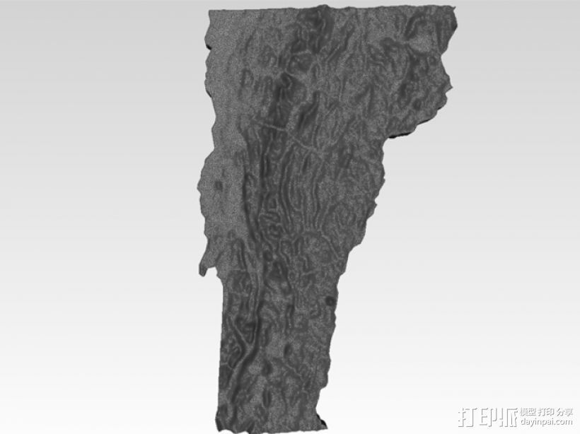 福蒙特州地形图模型 3D打印模型渲染图
