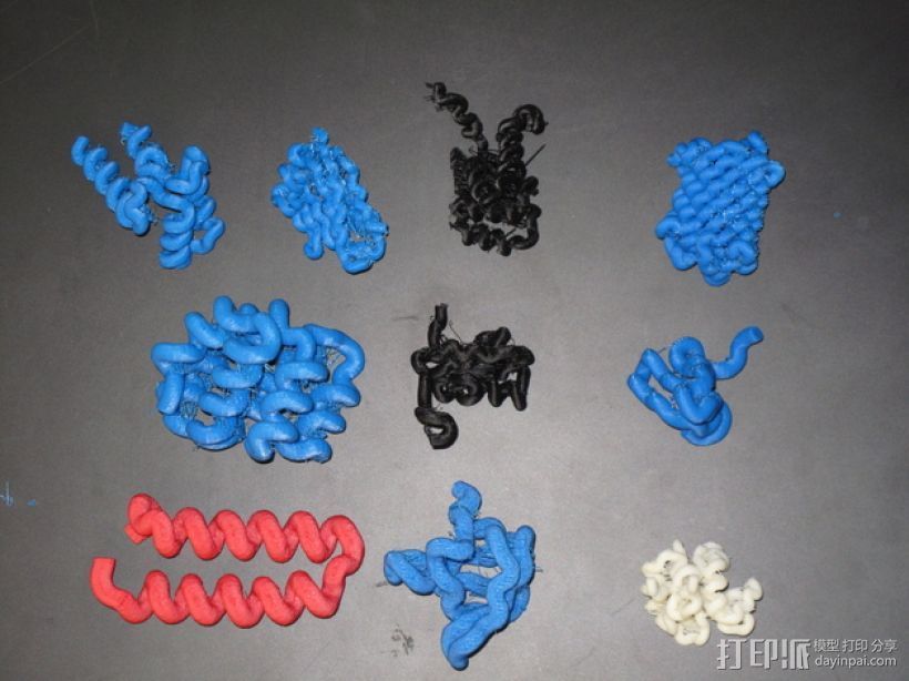 蛋白质结构模型 3D打印模型渲染图