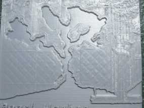 珍珠港和欧胡岛地形图模型