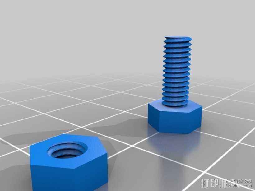 螺丝钉和螺母 3D打印模型渲染图