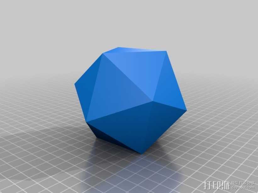 二十面体 几何体  3D打印模型渲染图