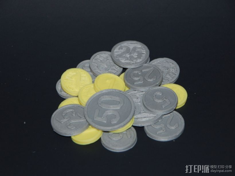 硬币模型 3D打印模型渲染图