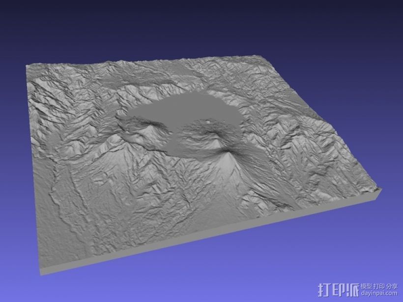 阿蒂特兰湖地形图模型 3D打印模型渲染图