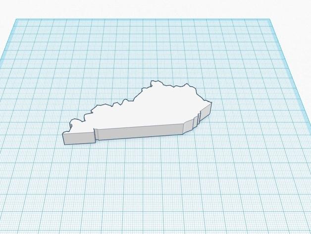 肯塔基州地图 地图轮廓模型