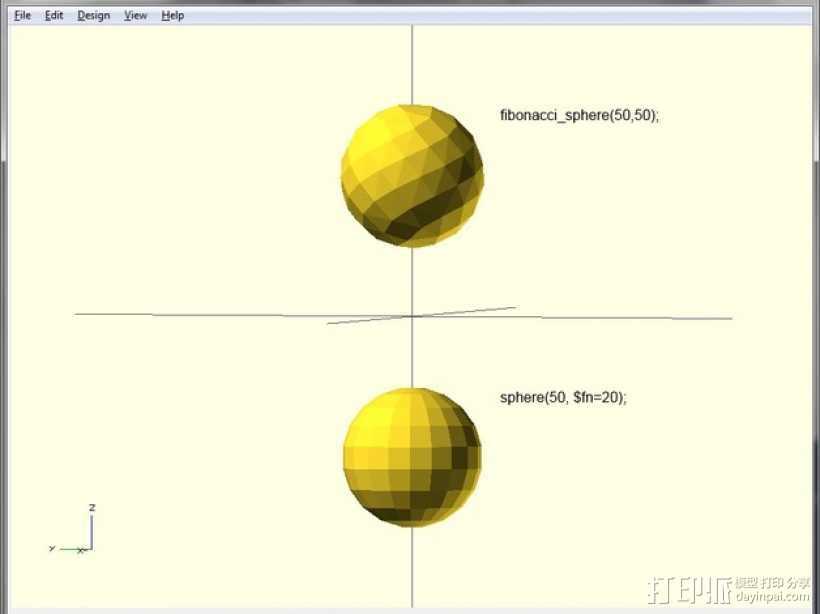 斐波那契球体 3D打印模型渲染图