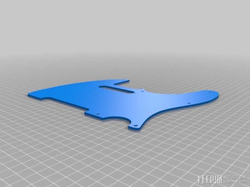 吉他护板 3D打印模型渲染图
