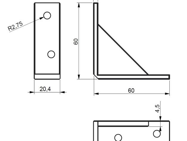  60x60 mm 家具支架