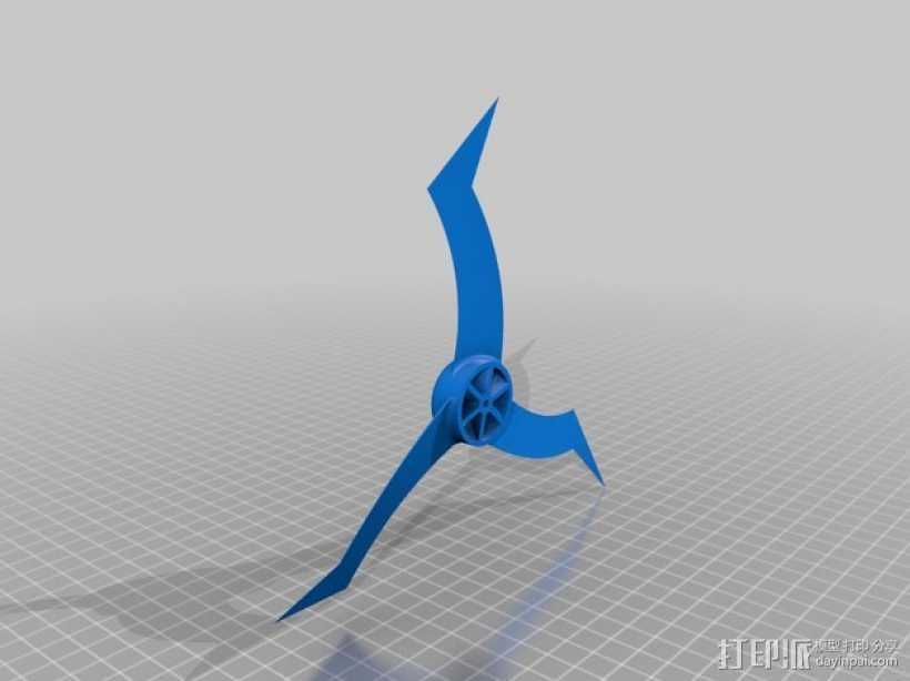 三叶螺旋桨 3D打印模型渲染图