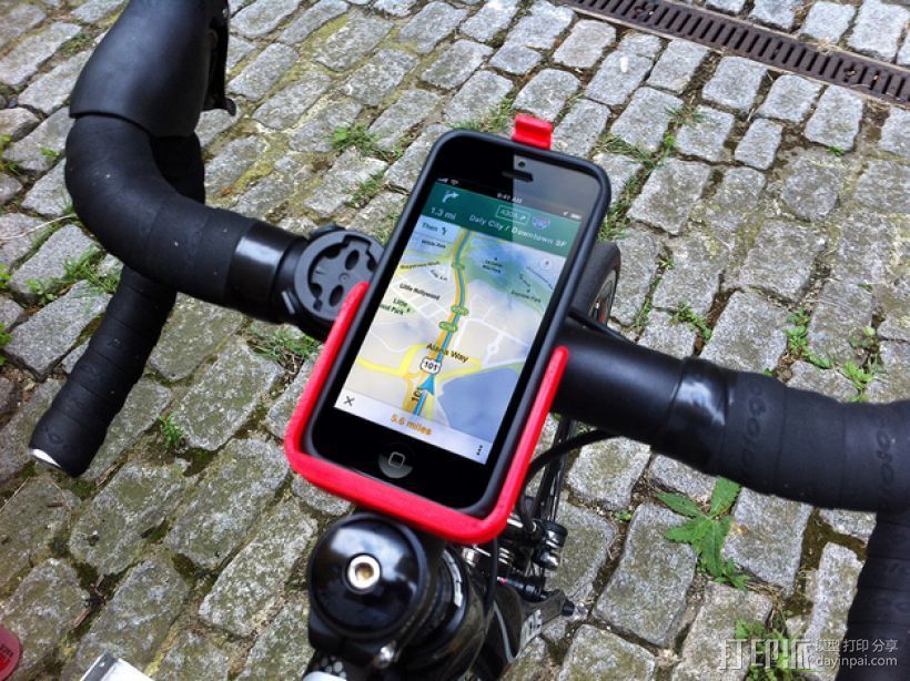 Iphone 5 自行车固定夹 3D打印模型渲染图