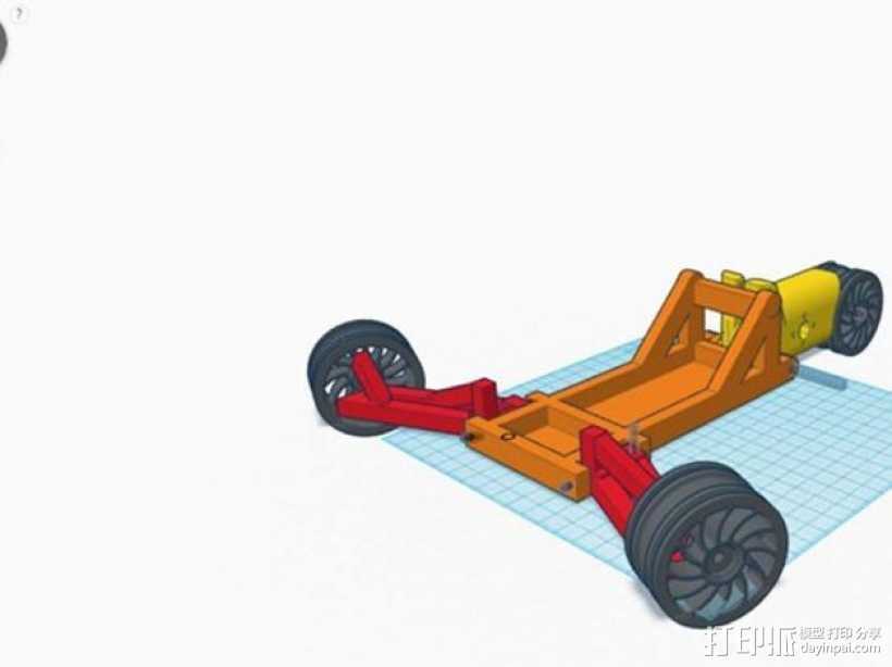 RC 三轮小车 3D打印模型渲染图
