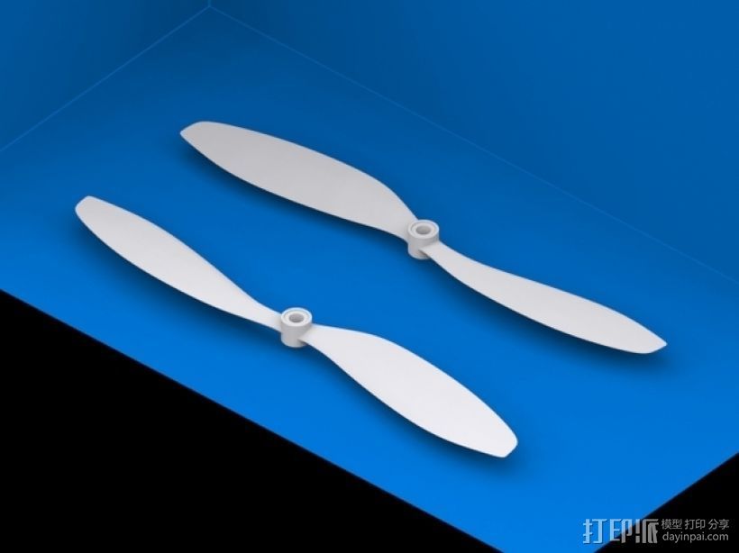 飞行器螺旋桨 3D打印模型渲染图