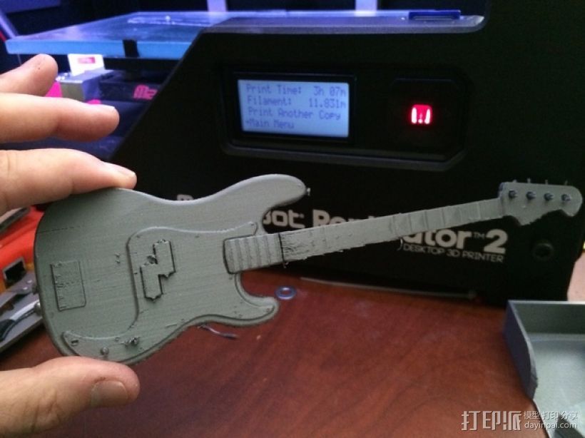 贝斯吉他 3D打印模型渲染图