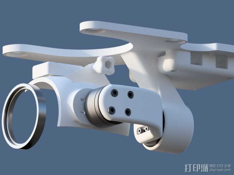 DJI Phantom 2摄像机两轴平衡环 3D打印模型渲染图