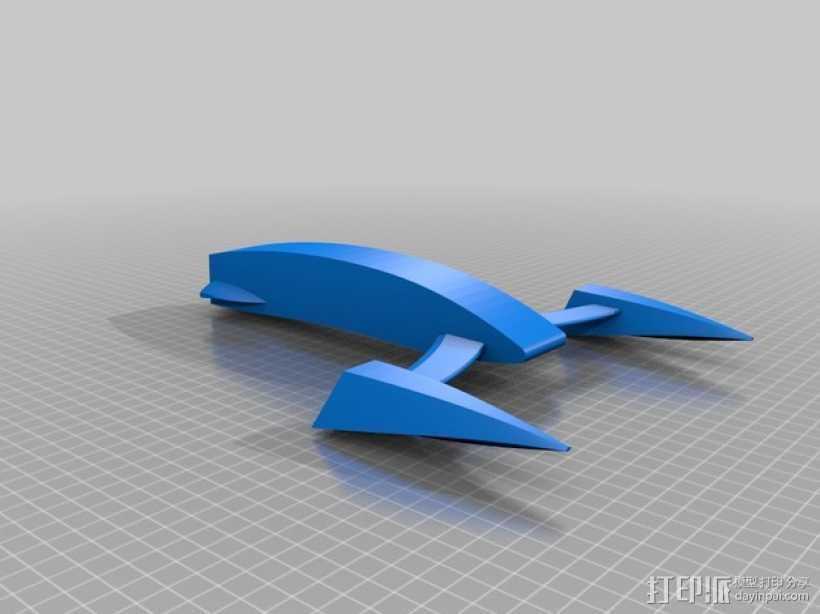 桨叉架船 3D打印模型渲染图