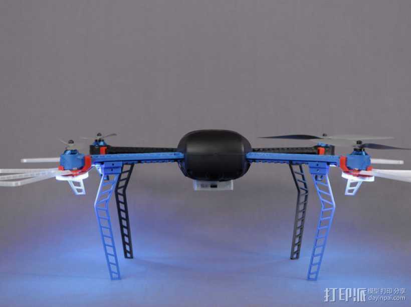 无人机LED环和保护装置 3D打印模型渲染图