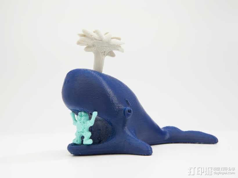 鲸鱼 3D打印模型渲染图