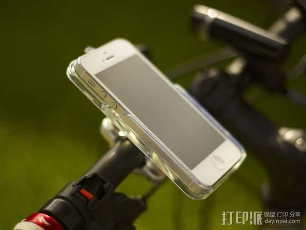自行车把手 iPhone 5/5S手机架 3D打印模型渲染图
