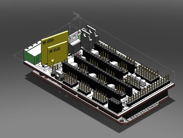 RAMPS 1.4 Ardunio Mega电路板模型