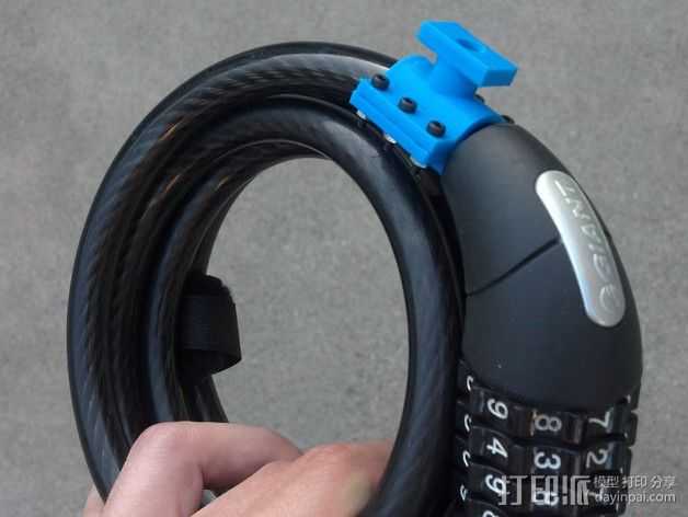 自行车电缆锁固定夹 3D打印模型渲染图