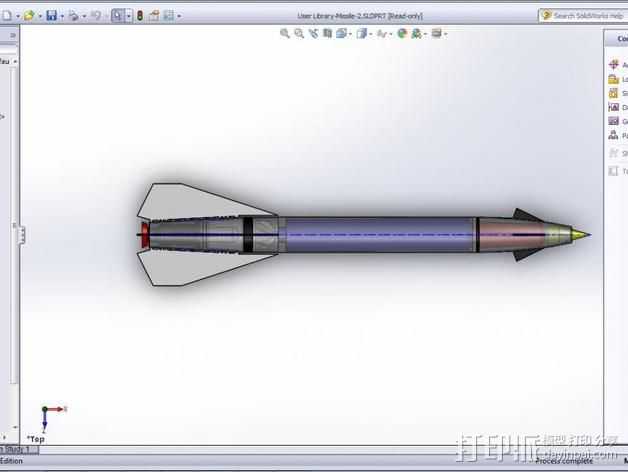 大功率火箭 3D打印模型渲染图