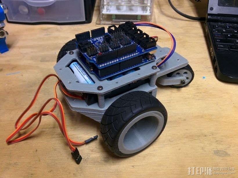 Arduino机器人底盘 3D打印模型渲染图